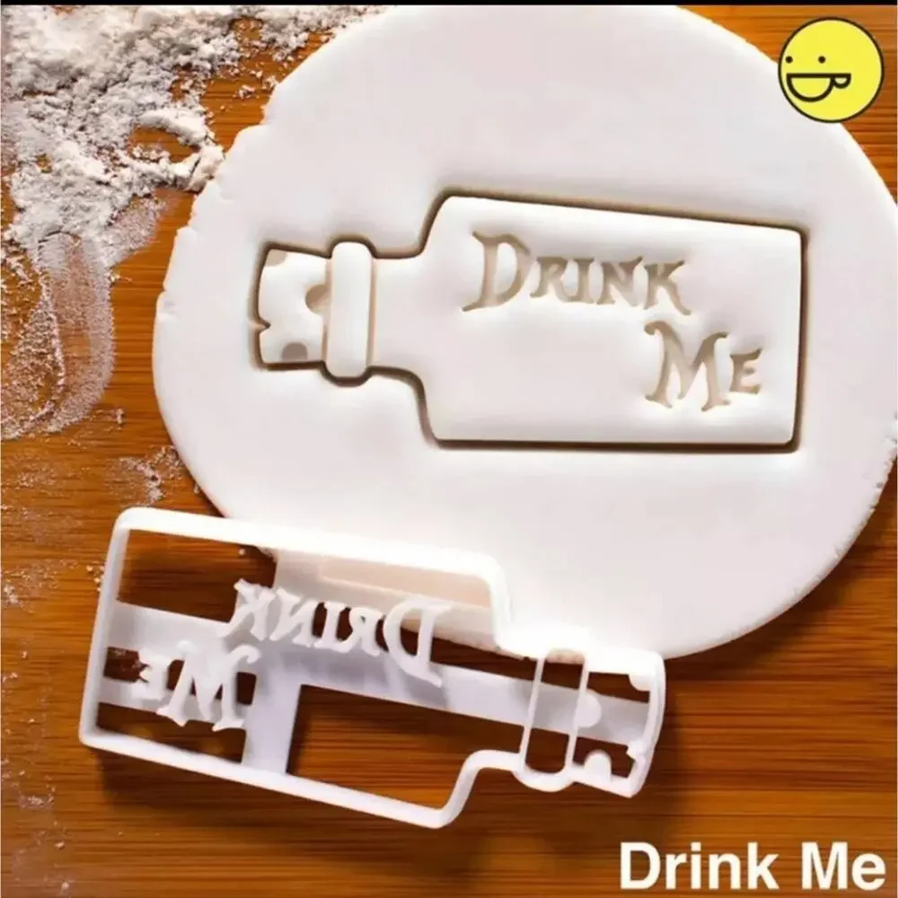 Alice in Wonderland cookie cutters Eat Me Drink Me We're All Mad Here 3 pieces
